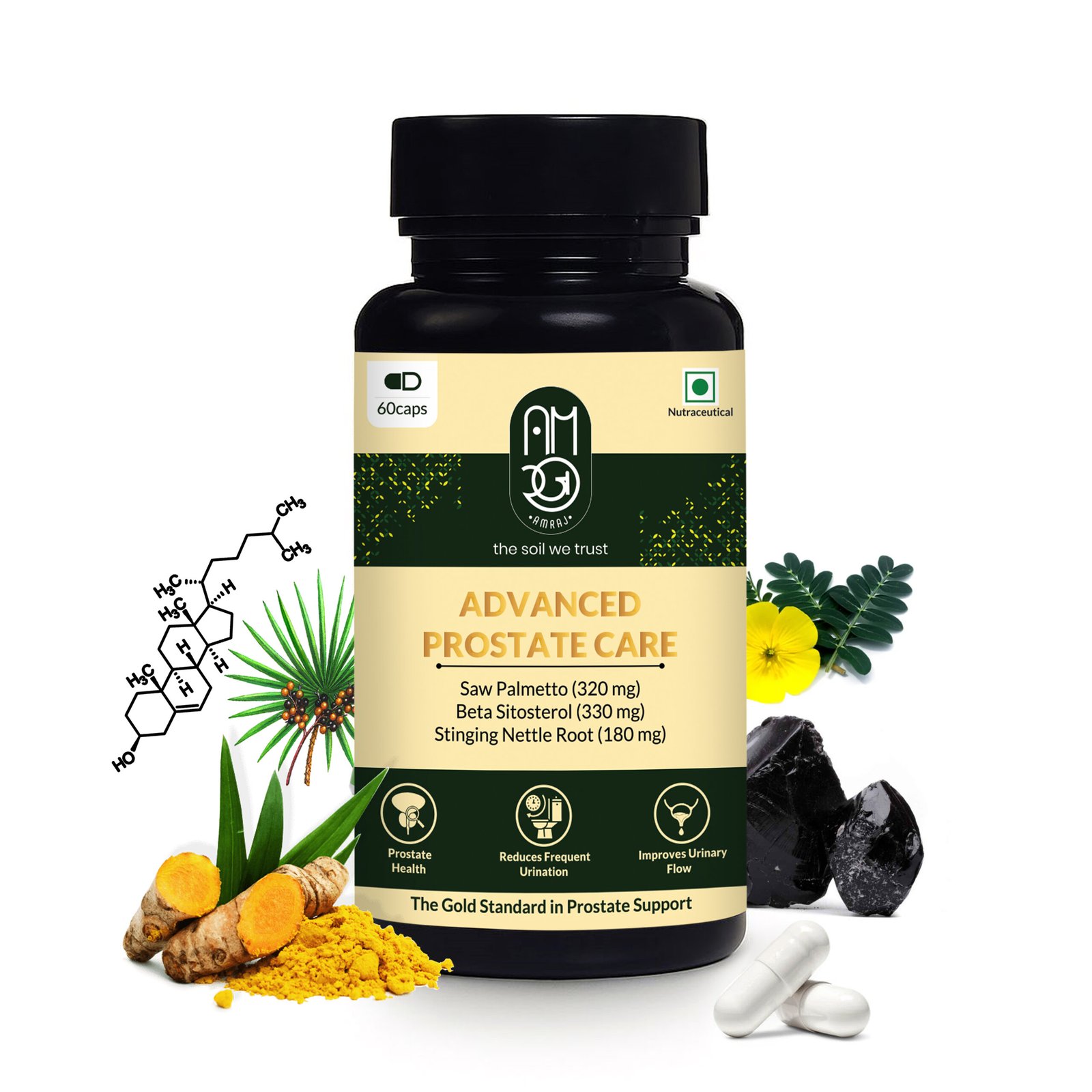 Advanced Prostate Care – Saw Palmetto, Beta Sitosterol & Stinging Nettle Root Supplement (60 Capsules)