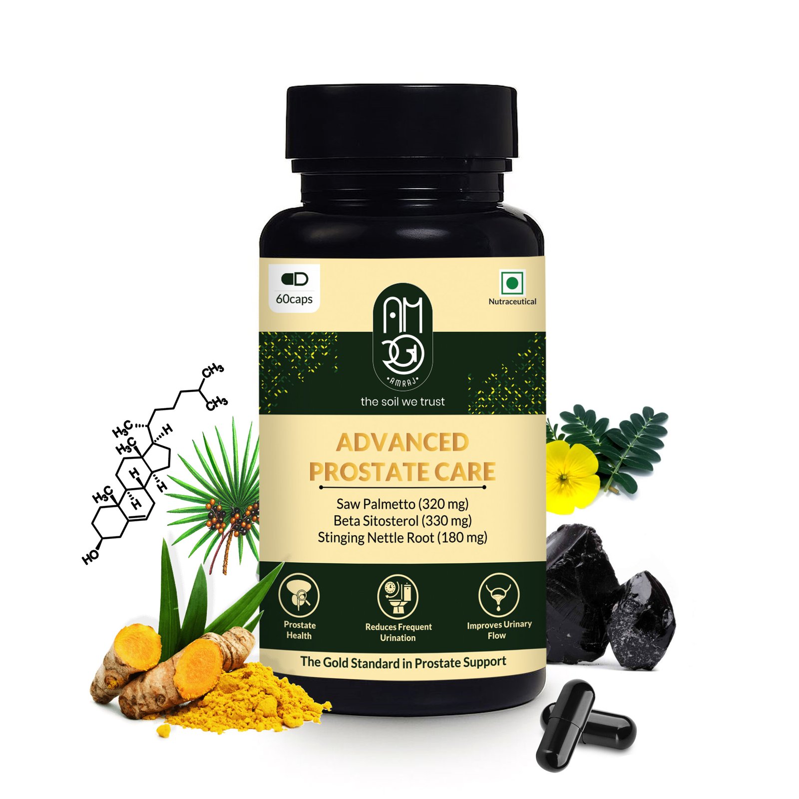 Advanced Prostate Care – Saw Palmetto, Beta Sitosterol & Stinging Nettle Root Supplement (60 Capsules)